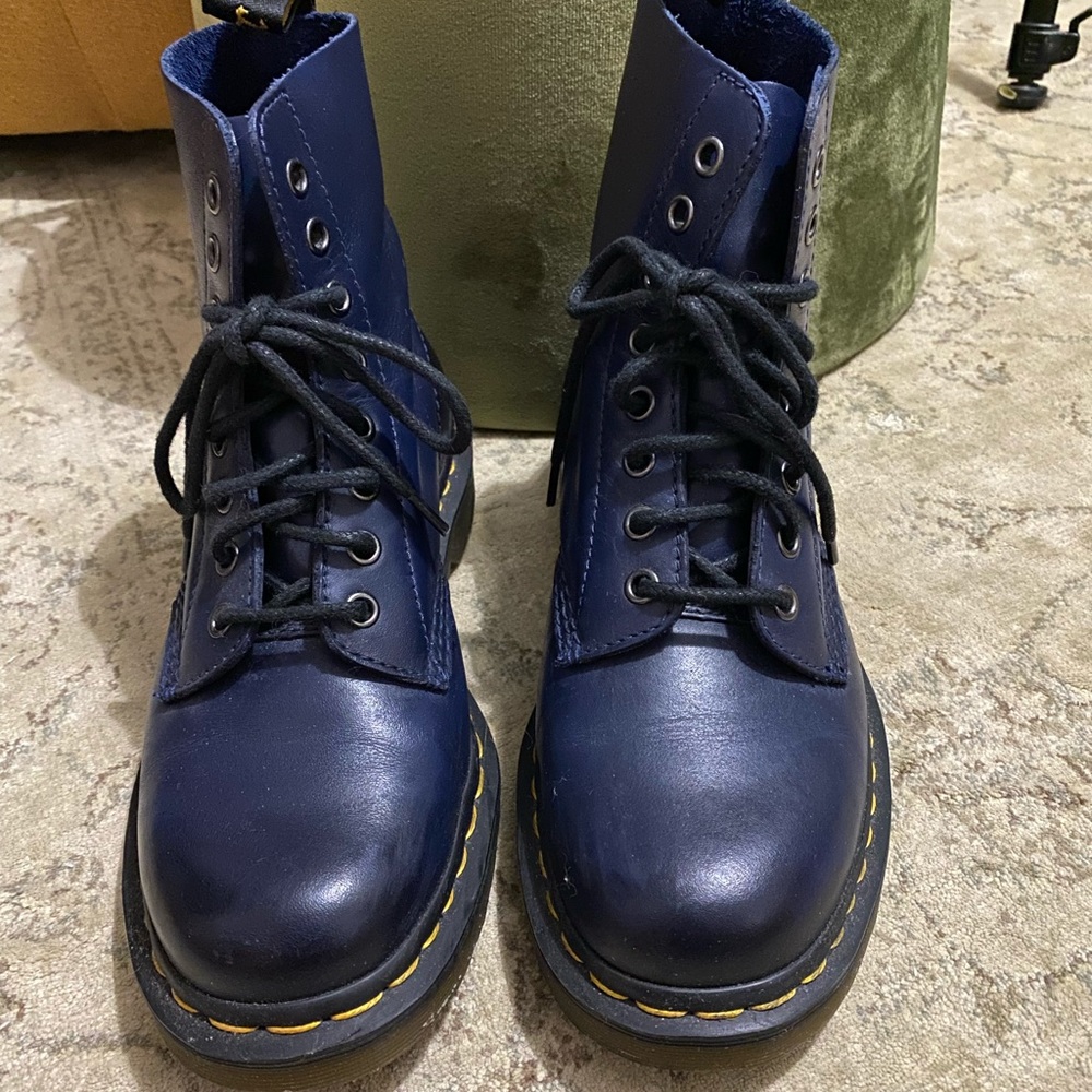 Blue Doc Marten AirWair booties